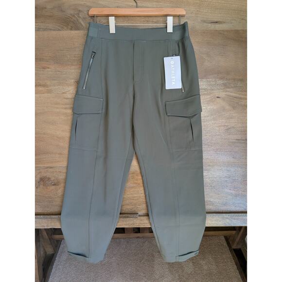 Athleta Endless Cargo Pants Womens Small Green Travel...